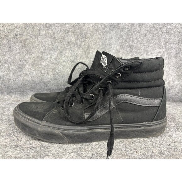 Vans Sk8-Hi Shoes Mens Size 7 Black High Top Skate Skateboarding Canvas Suede - Picture 1 of 8
